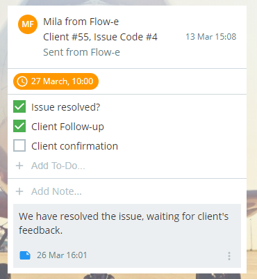 Kanban Card with Getting Things Done in Flow-e