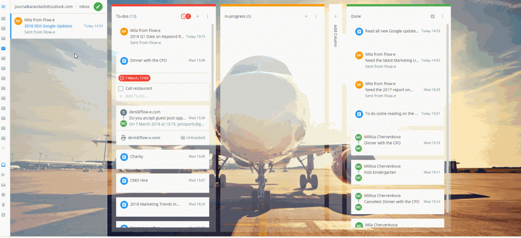 drag new cards from the feed to the workflow