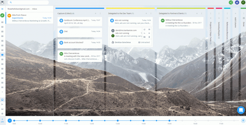 Calendar GTD Gmail in Flow-e